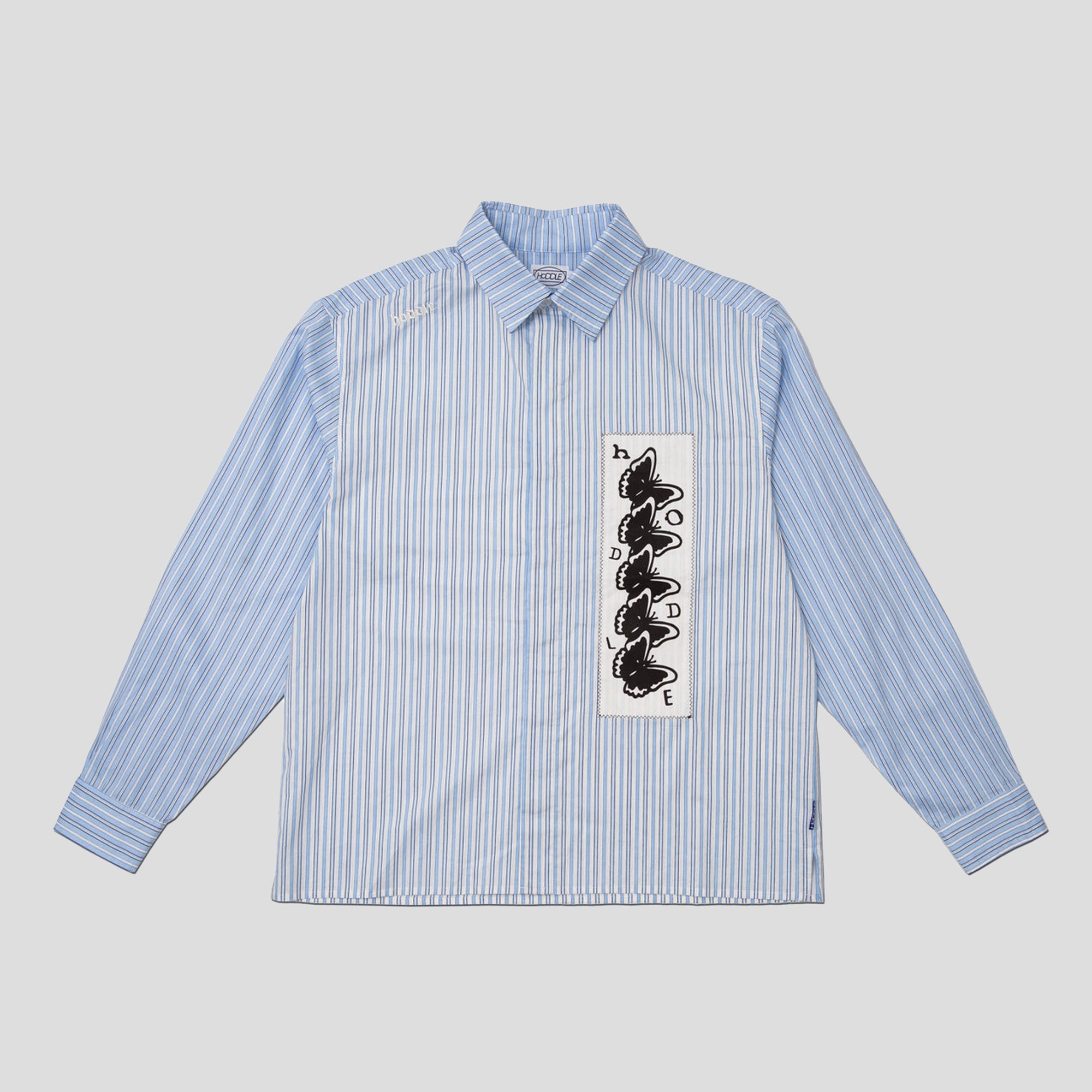 Hoddle Butterfly Oxford Shirt - Blue Stripe