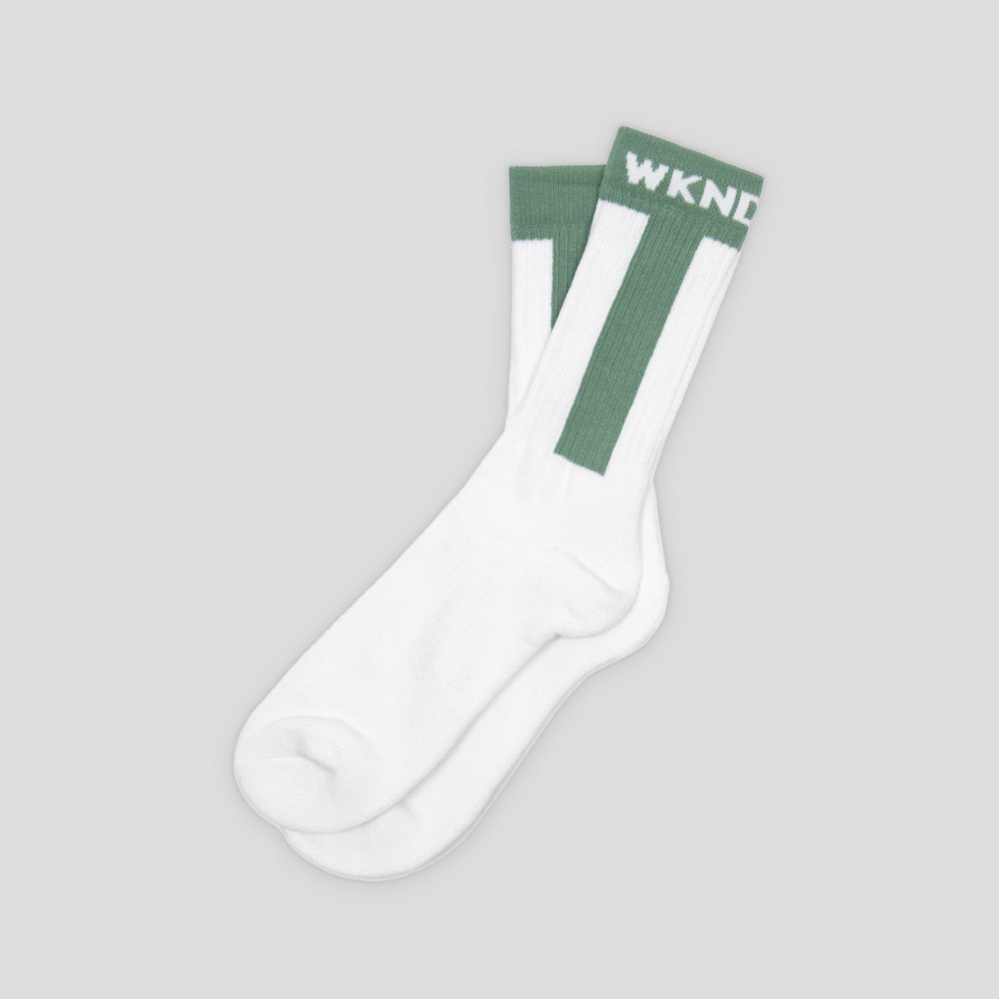 WKND Baseball Socks - White / Green