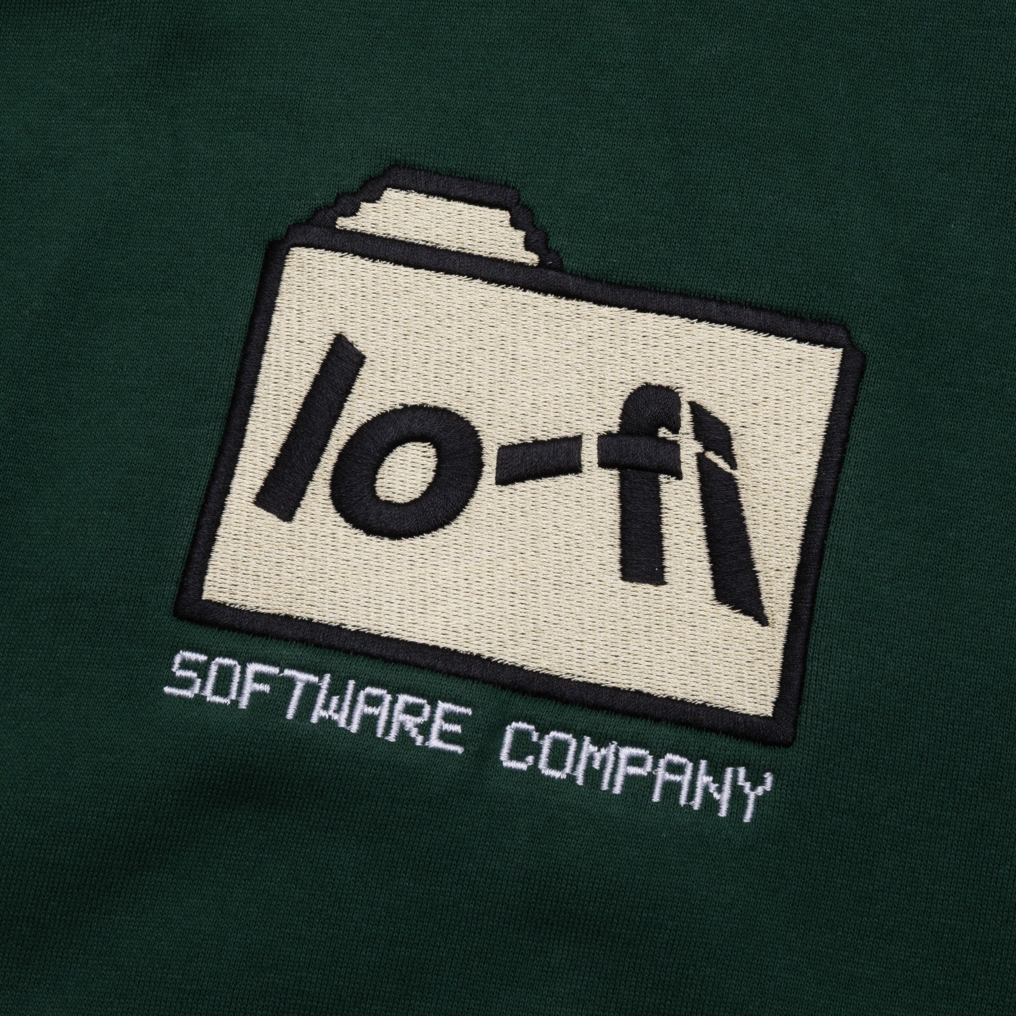 Lo-Fi Folder Logo Pullover Hood - Forest Green