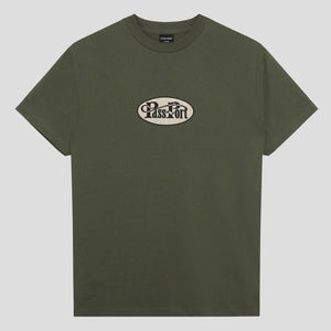 Pass~Port Whip Embroidery Tee - Military Green