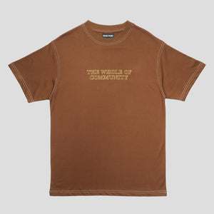 Pass~Port Whole of Community Embroidery Organic Tee - Bark