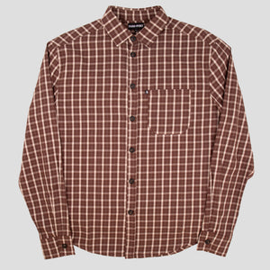 PASS~PORT "WORKERS CHECK" L/S SHIRT BROWN