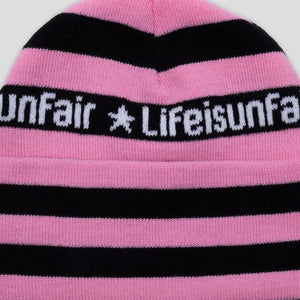 Life is Unfair Not Ok Beanie - Pink / Black