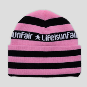 Life is Unfair Not Ok Beanie - Pink / Black
