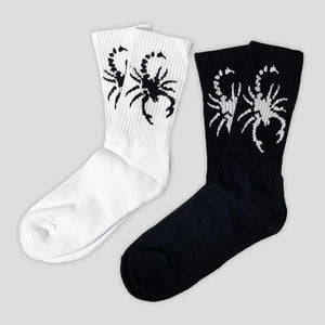 Life is Unfair Scorpion 2 Pack Socks - Black / White