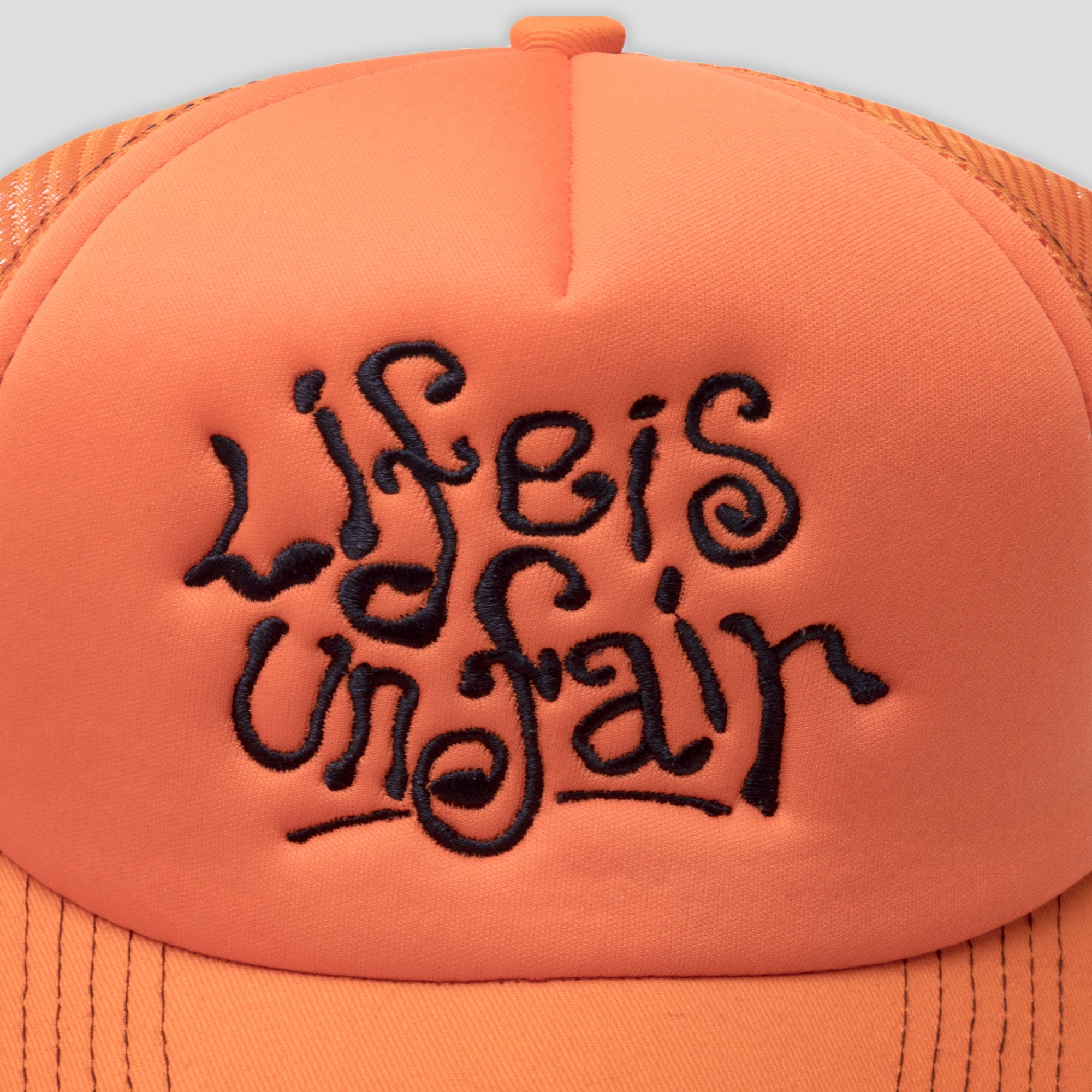 Life is Unfair Doodle Trucker Cap - Orange