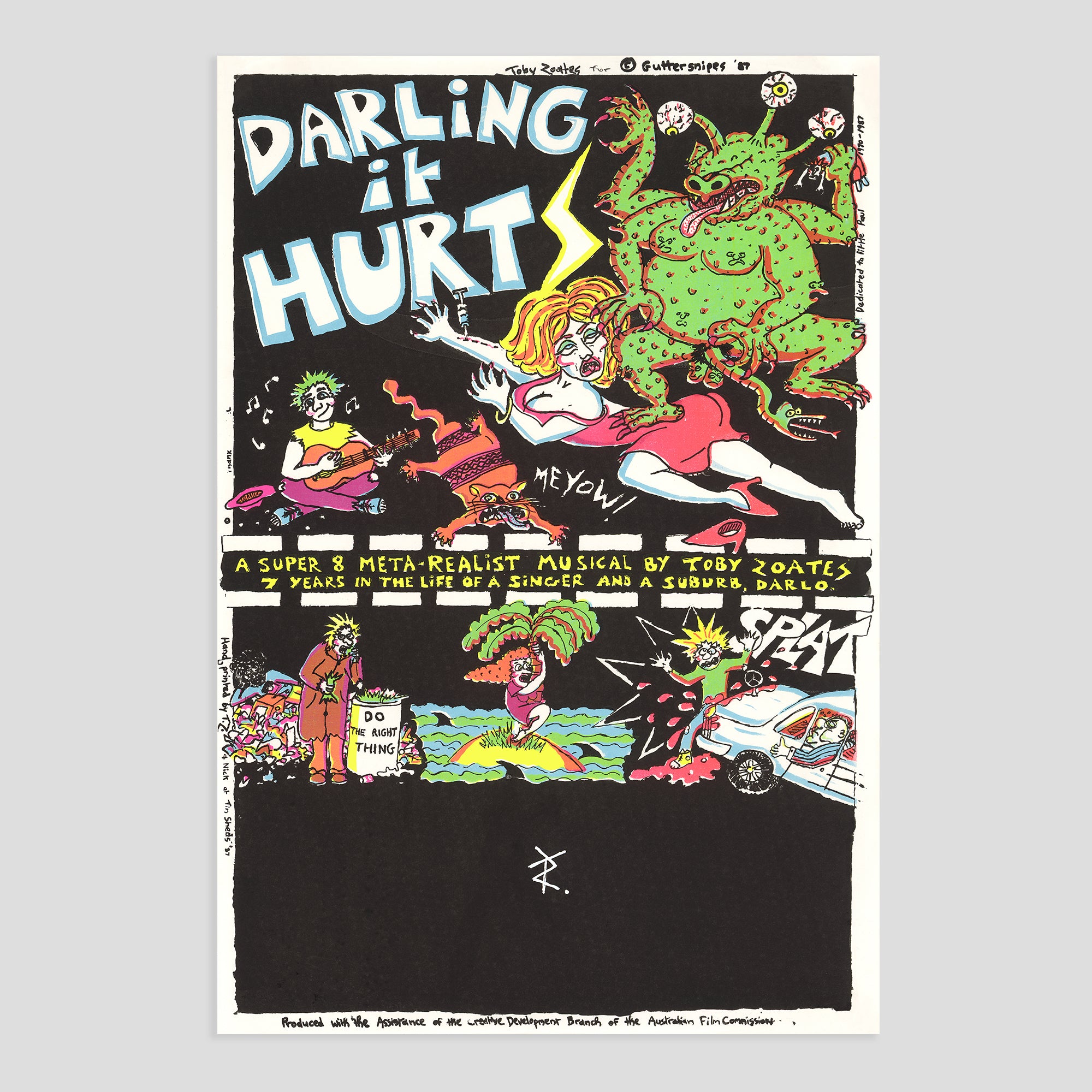 TOBY ZOATES 'DARLING IT HURTS' 1985 - PRINT