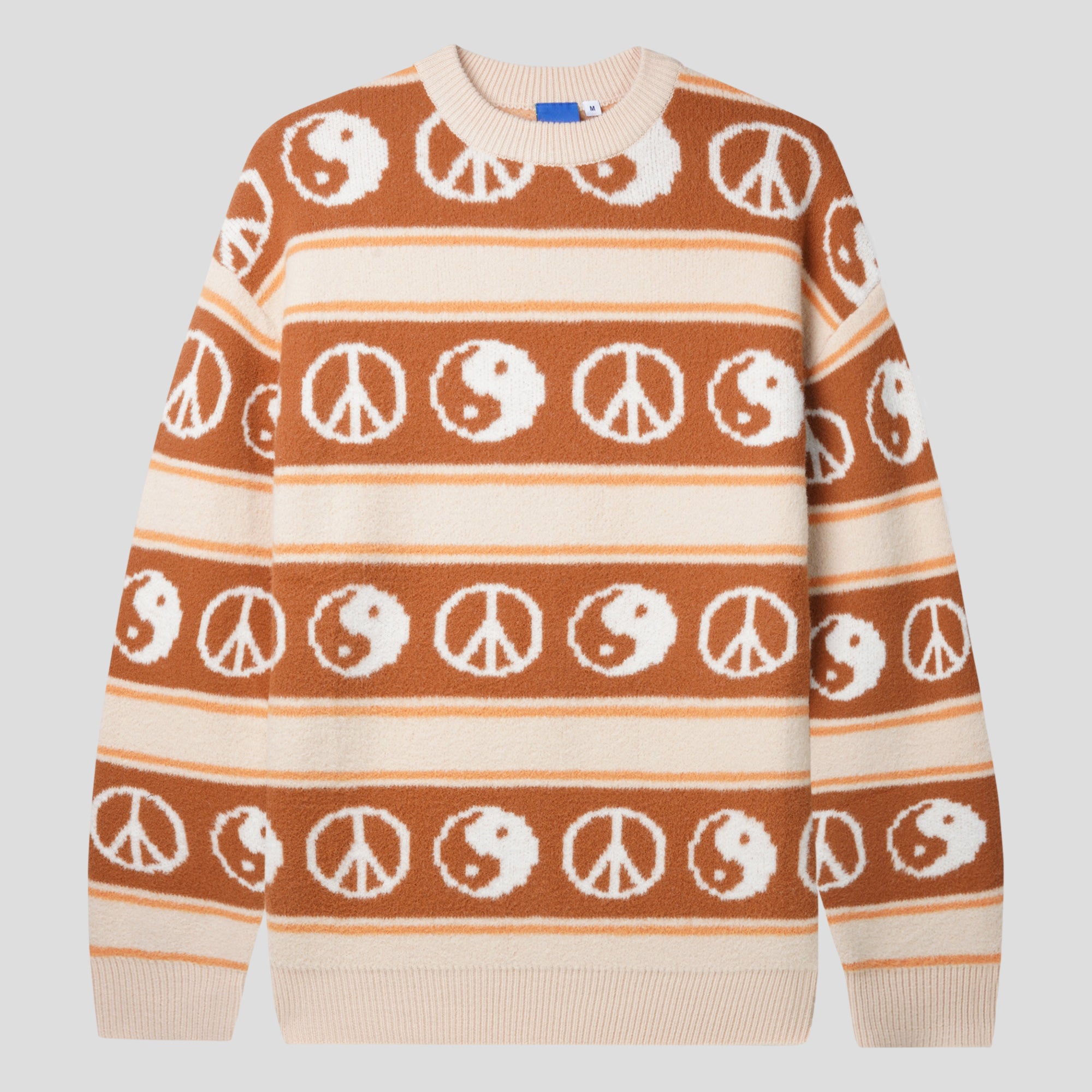 Lo-Fi Balance Mohair Knitted Sweater - Tan / Brown / Orange