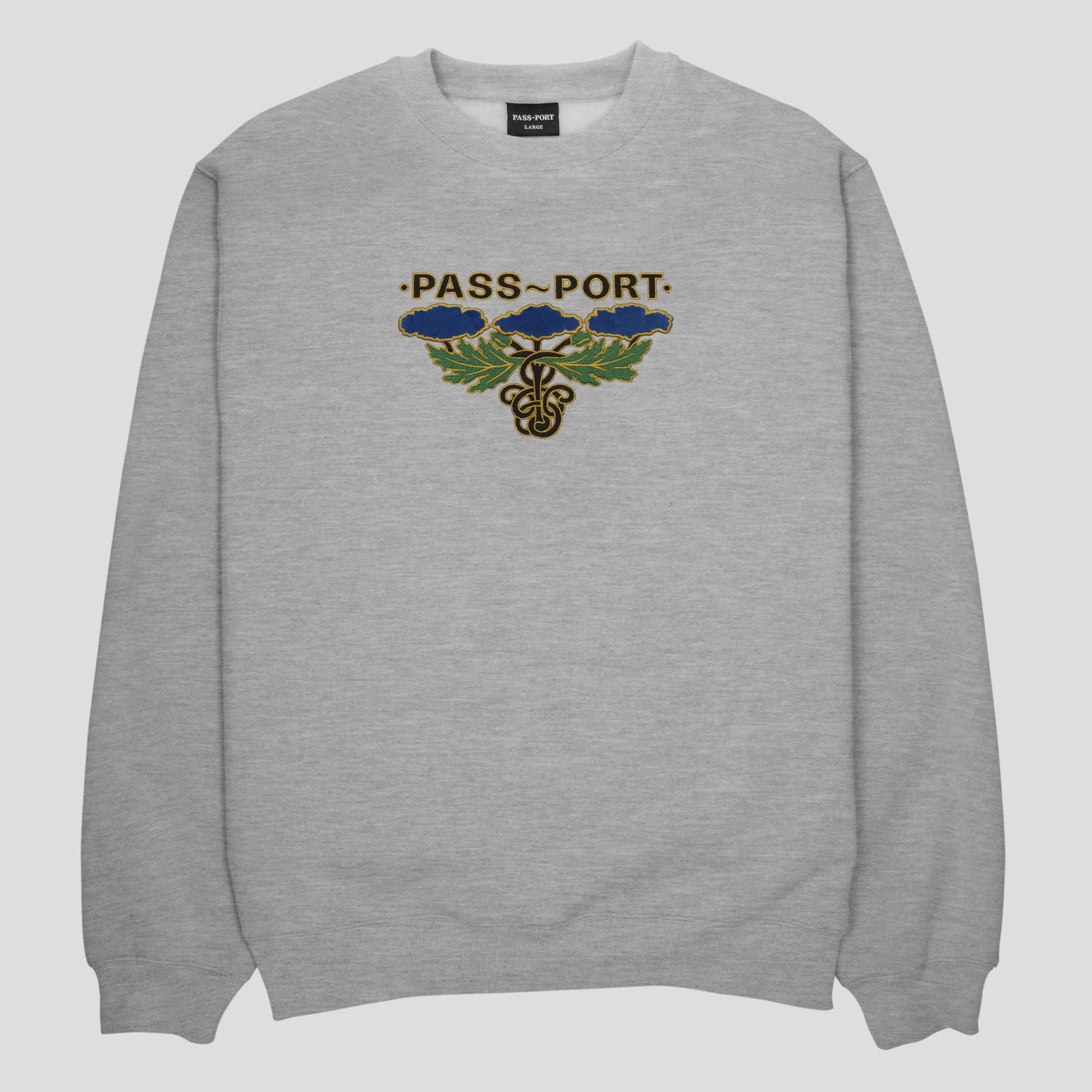Pass~Port Emblem Appliqué Sweater - Ash Heather
