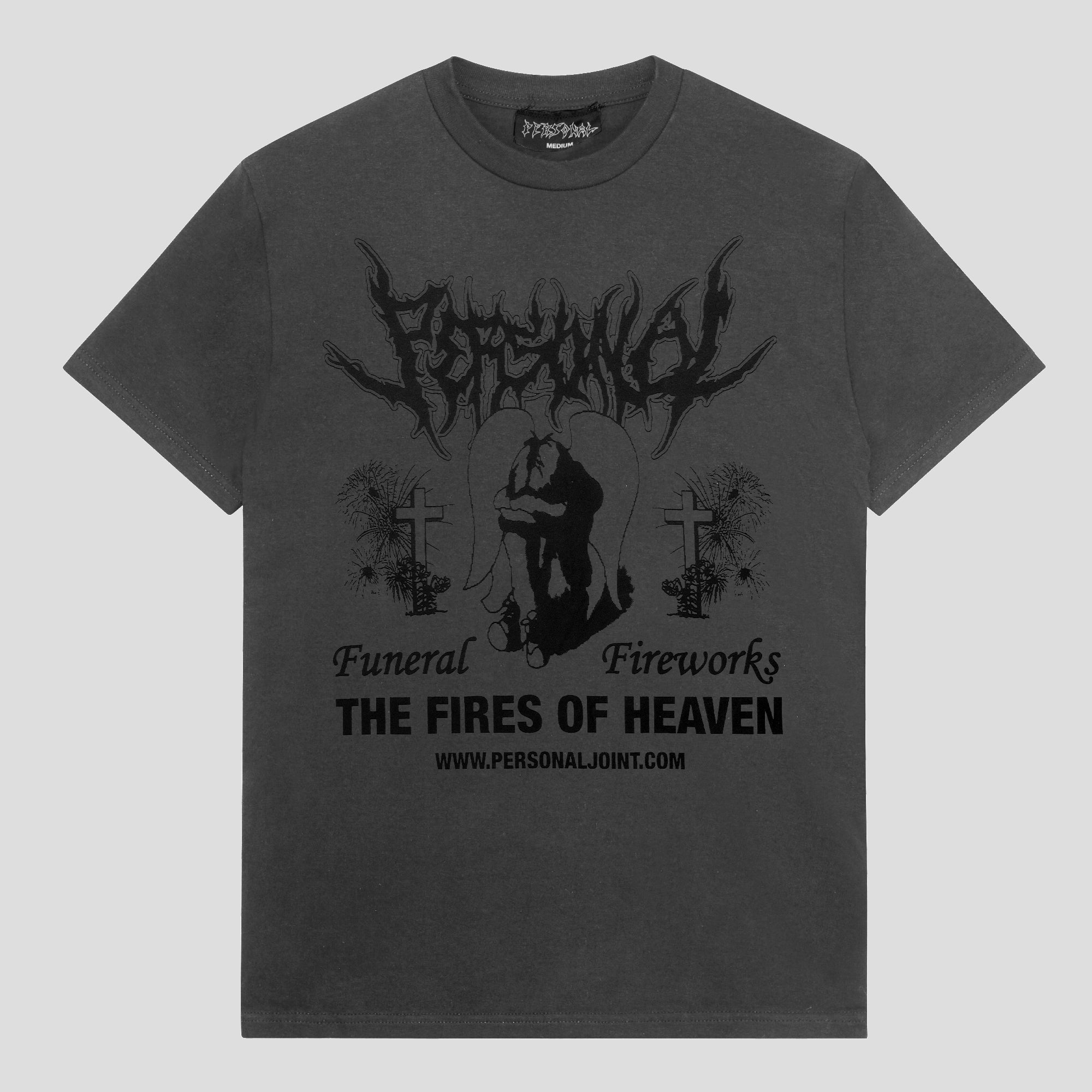PERSONAL "FUNERAL FIREWORKS" TEE CHARCOAL