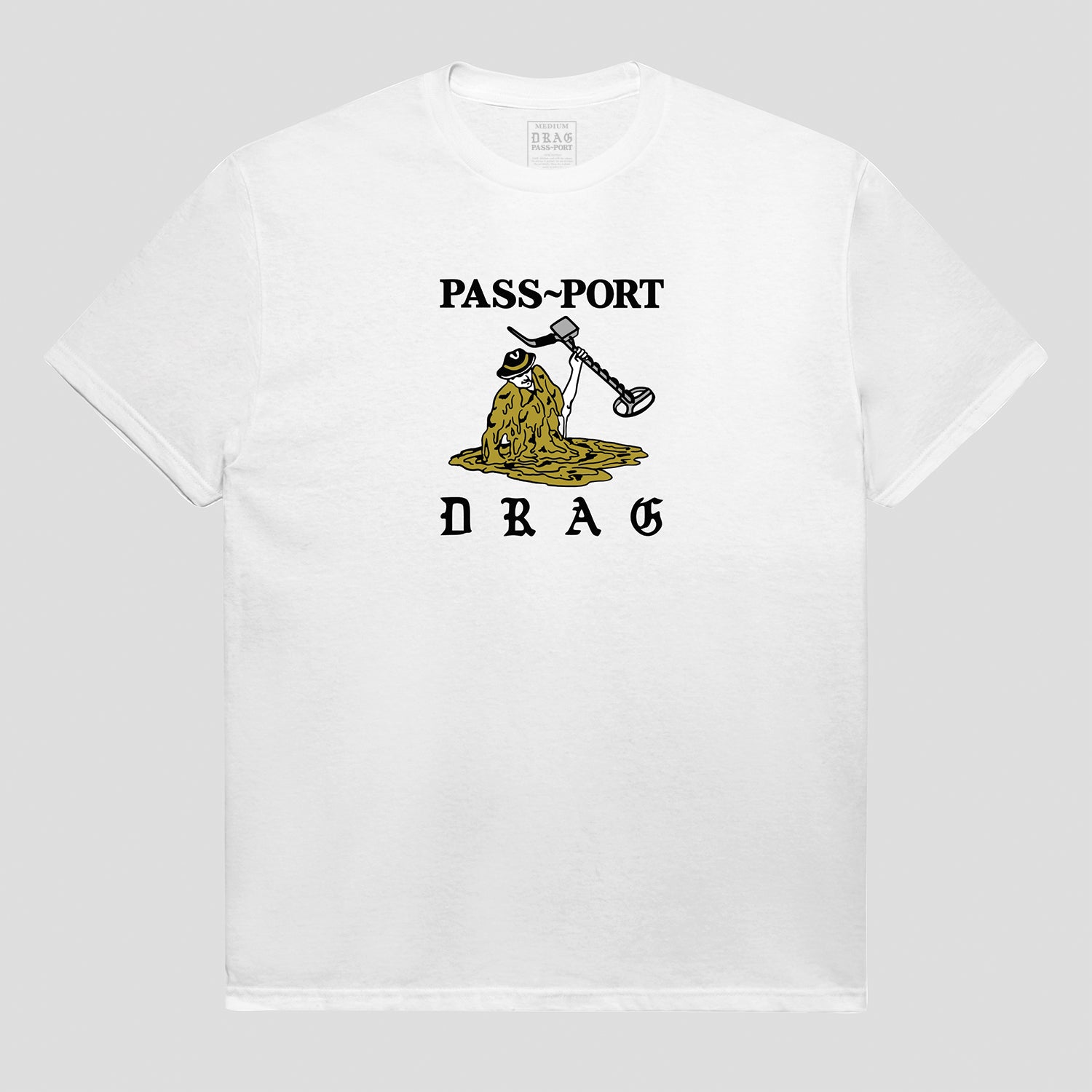 PASS~PORT & DRAG "MELTING DIGGER" TEE WHITE