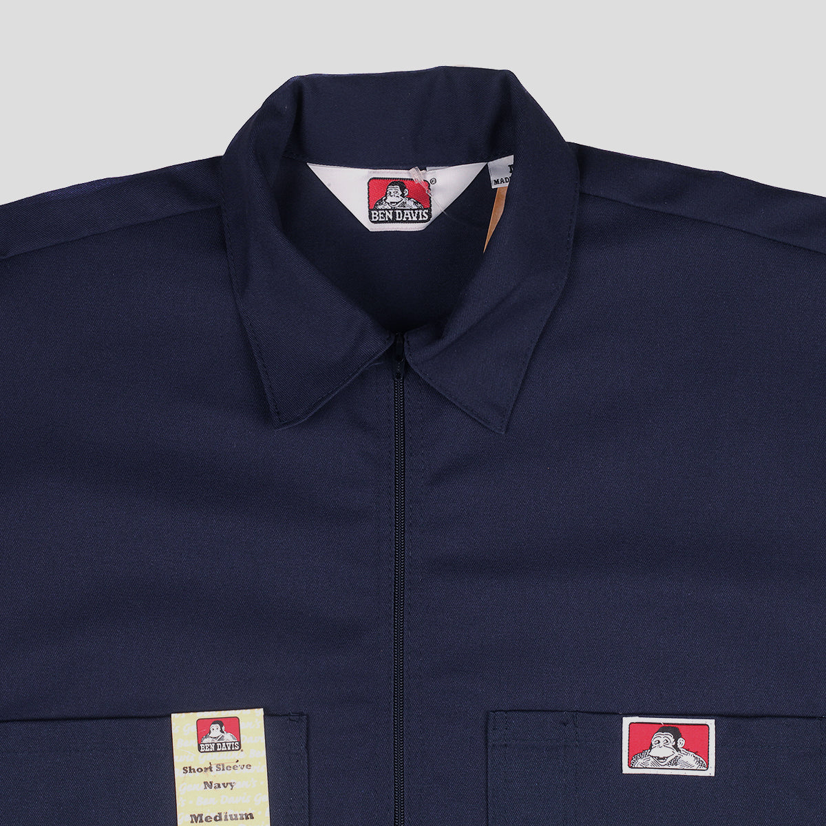 Ben Davis Solid 1/2 Zip Short-Sleeve Shirt - Navy